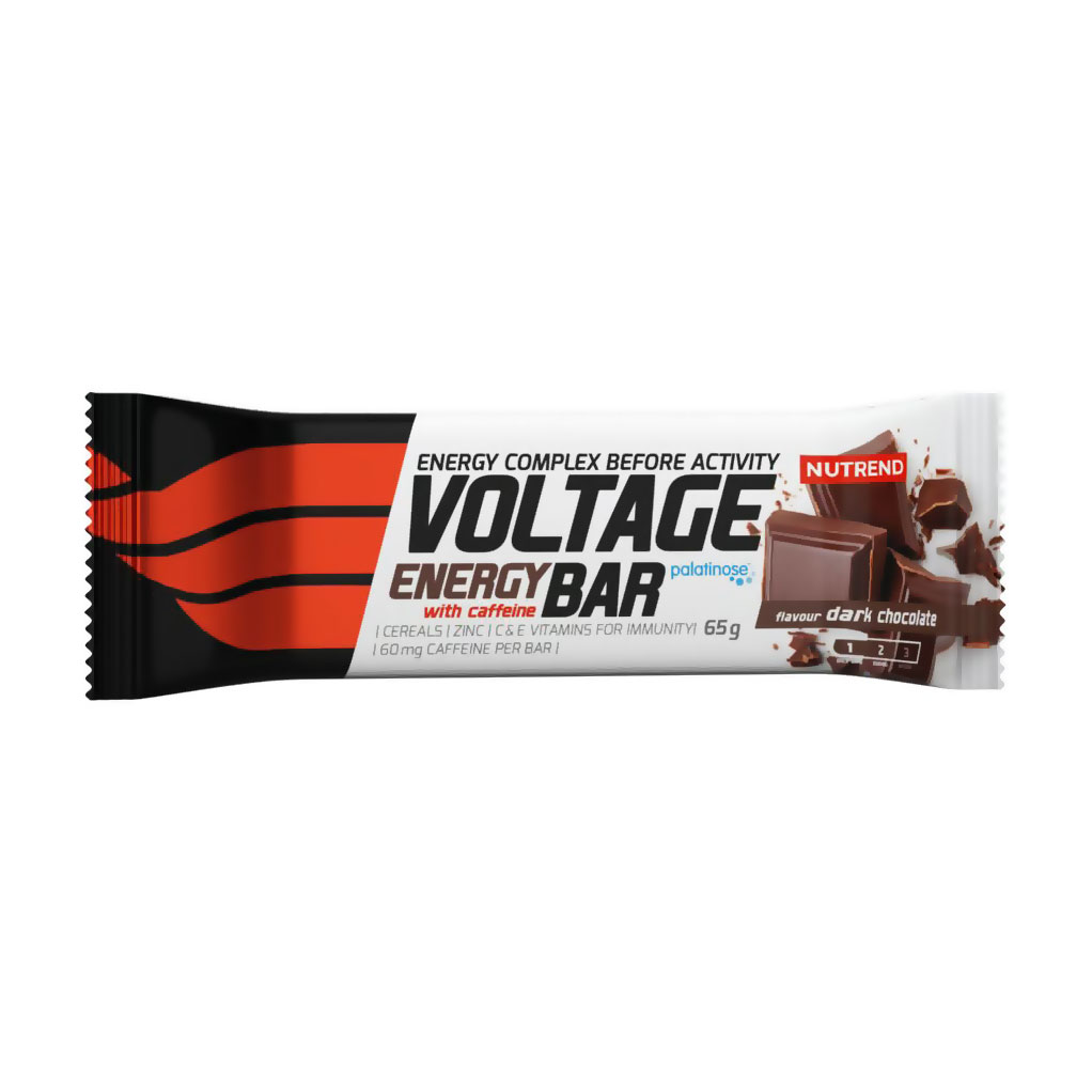 Протеїновий батончик Nutrend Voltage Energy Bar з кофеїном, зі смаком чорного шоколаду, 65 г
