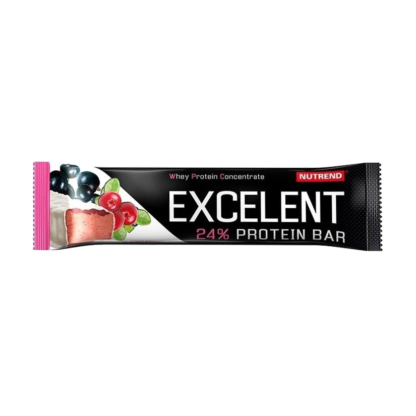 Уцінка! Протеїновий батончик Nutrend Excelent 24% Protein Bar Чорна смородина та журавлина, 85 г